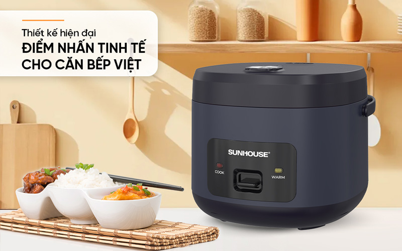 Nồi cơm điện Sunhouse ghi điểm với phong cách thiết kế linh hoạt