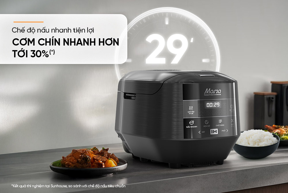 Nồi cơm điện Sunhouse Mama SHD8858 với chế độ nấu nhanh