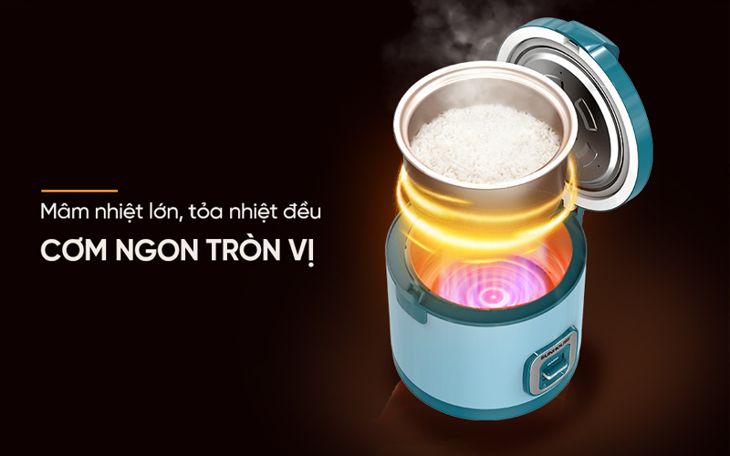 Mâm nhiệt lớn giúp tỏa nhiệt nhanh và đều, rút ngắn thời gian nấu