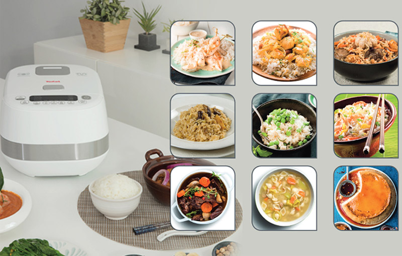 Nồi cơm điện Tefal được trang bị nhiều chương trình nấu đa dạng