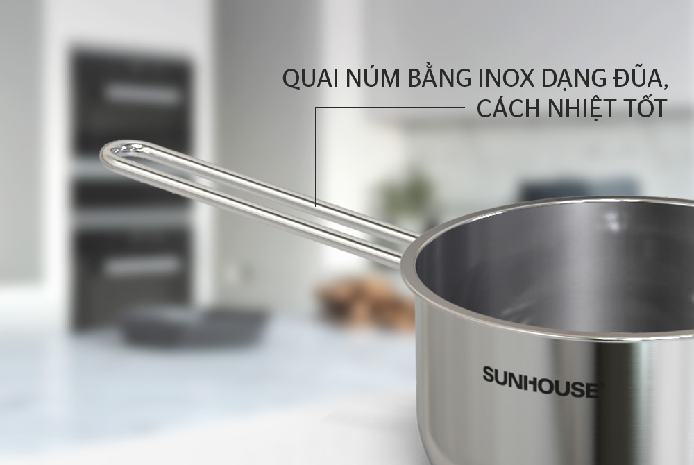 Thiết kế quai núm bằng Inox dạng đũa chịu nhiệt tốt