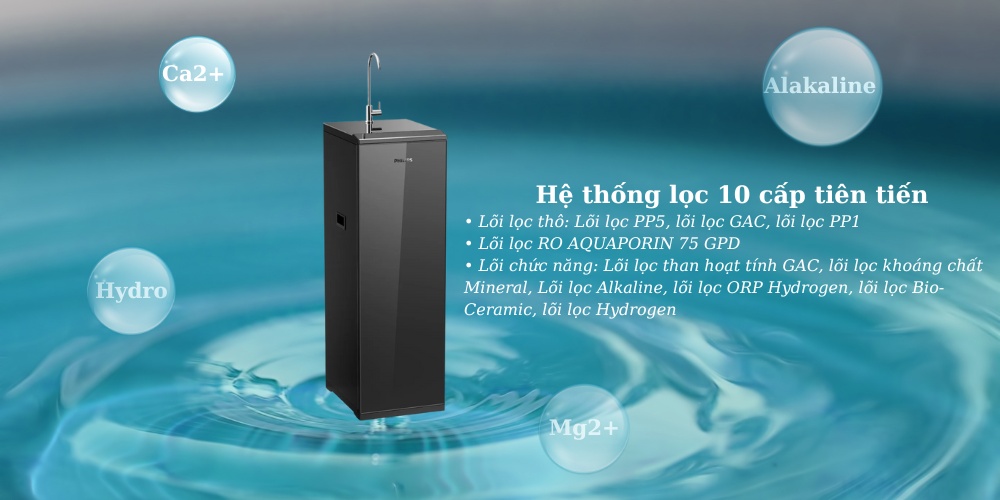 Philips ADD8911/74 có 10 tầng lọc với 6 cấp lọc bù khoáng
