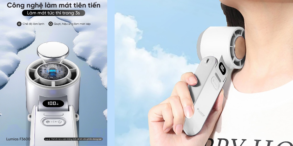 Quạt Cầm Tay Mini Lumias F3600 với tấm làm lạnh Cooling Plate