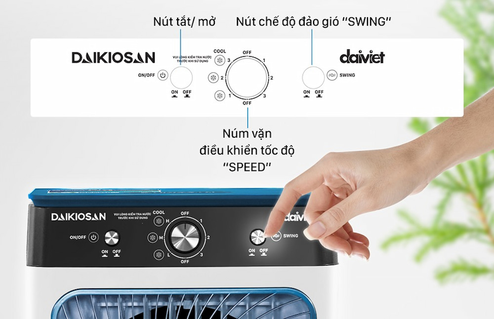 Quạt Điều Hòa Daikiosan DM110 có bảng điều khiển trực quan, dễ sử dụng