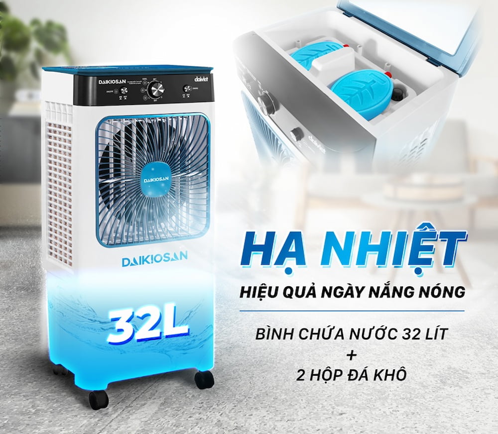 Dung tích bình chứa nước Quạt Điều Hòa Daikiosan DM110
