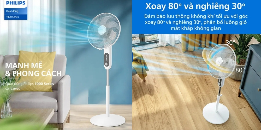 Quạt Đứng Philips CX1220/00 sở hữu thiết kế hiện đại