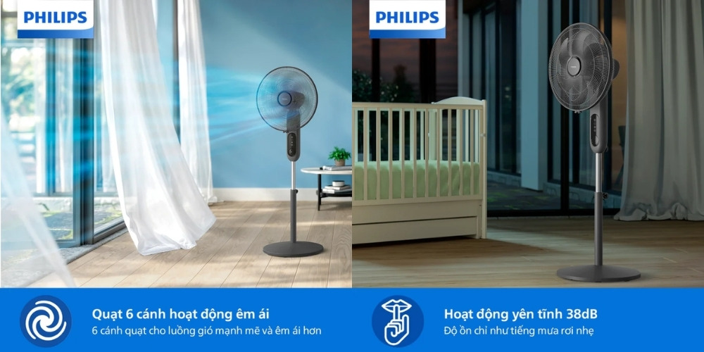 Quạt Đứng Philips CX1520/01 làm mát êm ái