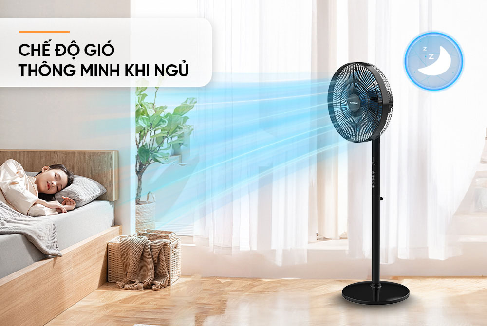 Quạt Đứng Sunhouse SHD7346 có chế độ gió ban đêm