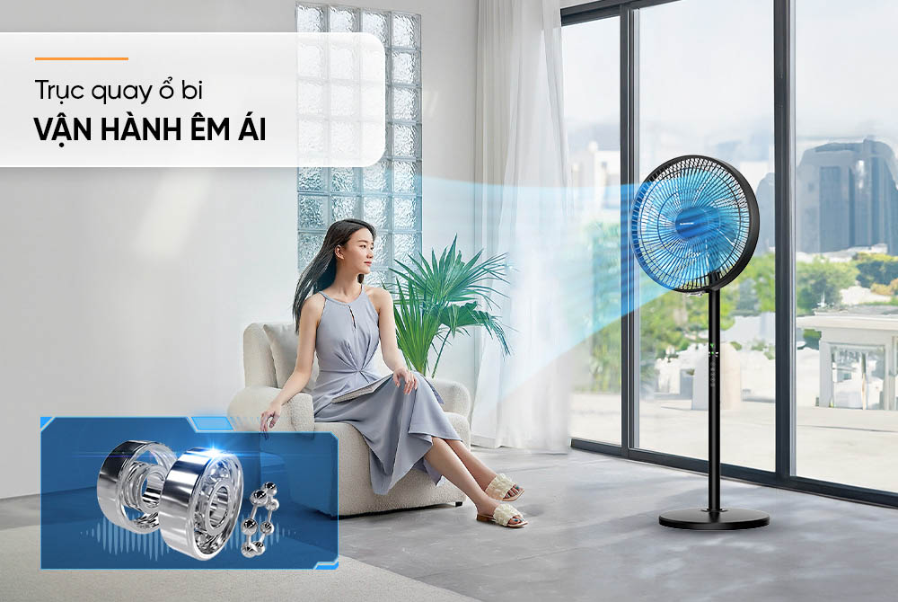 Quạt Đứng Sunhouse SHD7346 có trục quay ổ bi