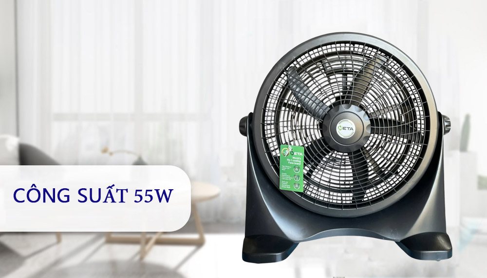 Quạt Tản Neta NT-188 có công suất mạnh mẽ 55W