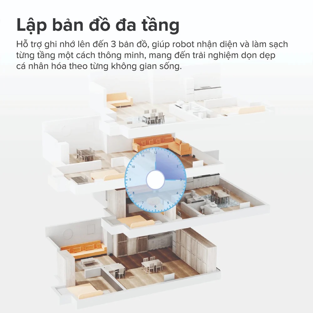 Roborock Q10 PF Plus giúp robot nhận diện và làm sạch từng tầng