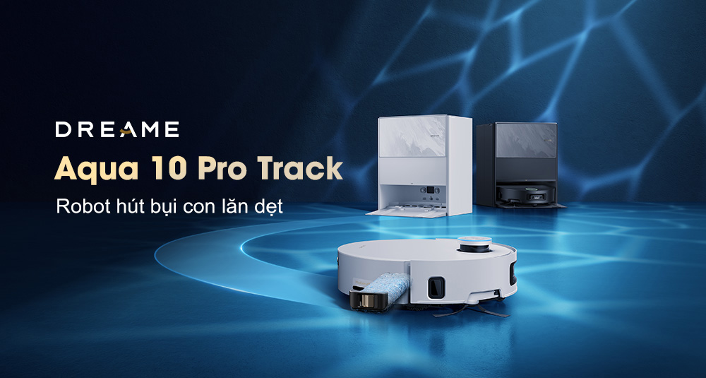 Thiết kế con lăn dẹt của Robot Hút Bụi Lau Nhà Dreame Aqua 10 Pro Track