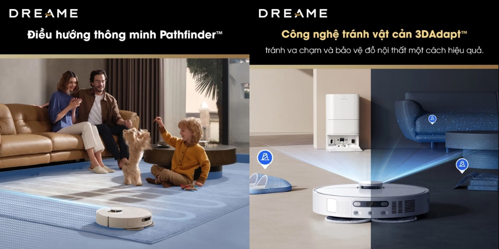 Robot Hút Bụi Lau Nhà Dreame D20 Ultra điều hướng và tránh chướng ngại vật thông minh