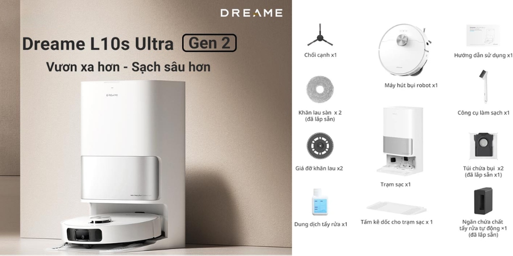 Robot Hút Bụi Lau Nhà Dreame L10s Ultra Gen 2 giúp người dùng tiết kiệm thời gian