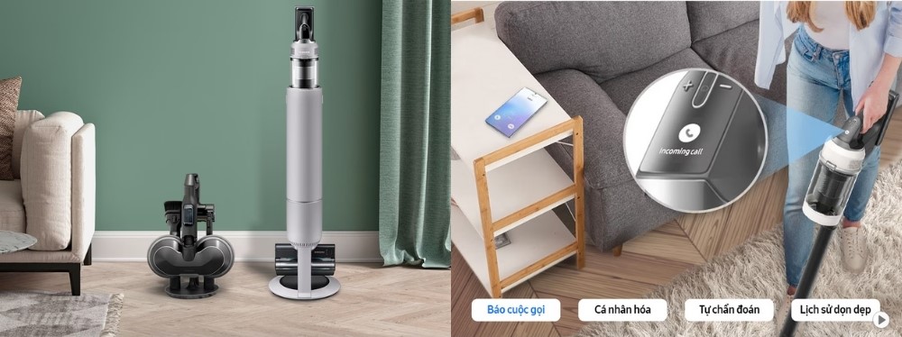 Samsung VS80F28DBP/SV có dụng cụ chứa phụ kiện, kết nối Wi-Fi