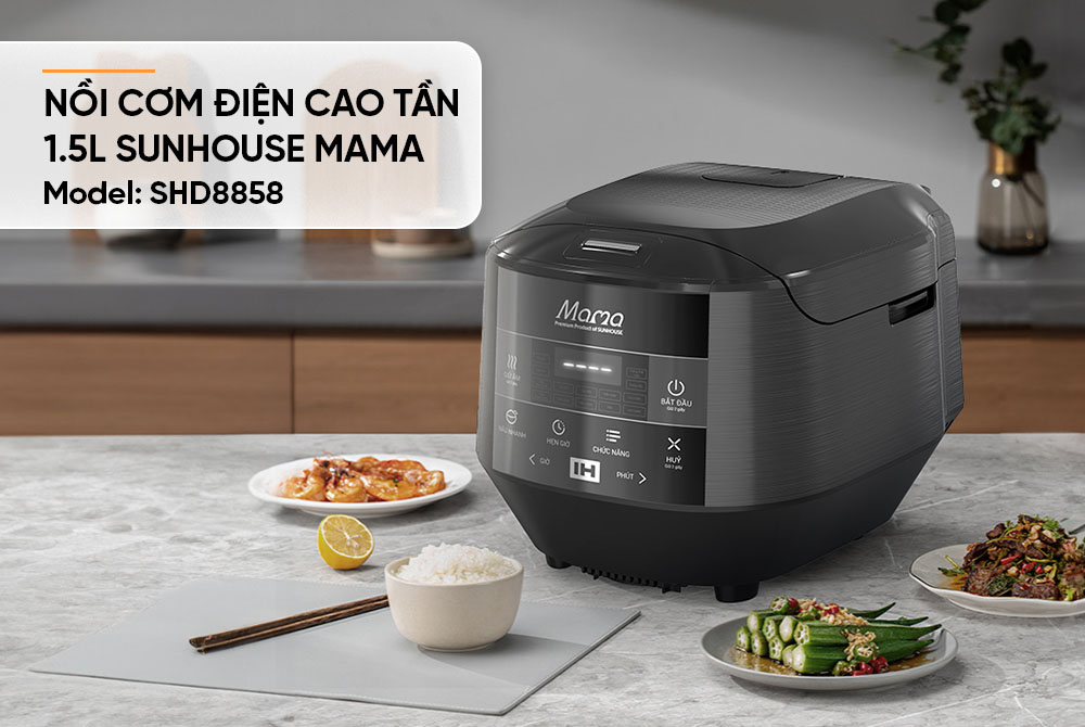 Sunhouse Mama SHD8858 thiết kế màu đen bóng sang trọng