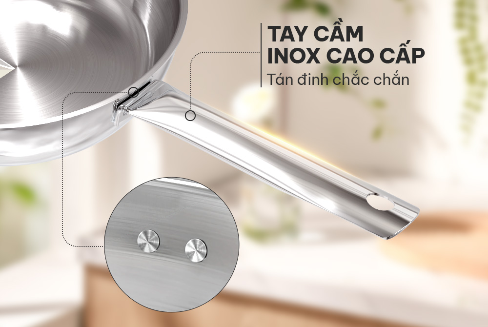 Tay cầm chảo Sunhouse IN24M6 Inox chắc chắn, bền bỉ