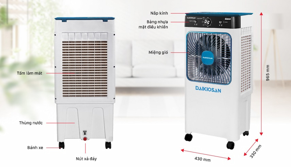 Quạt Điều Hòa Daikiosan DM110 với thiết kế hiện đại