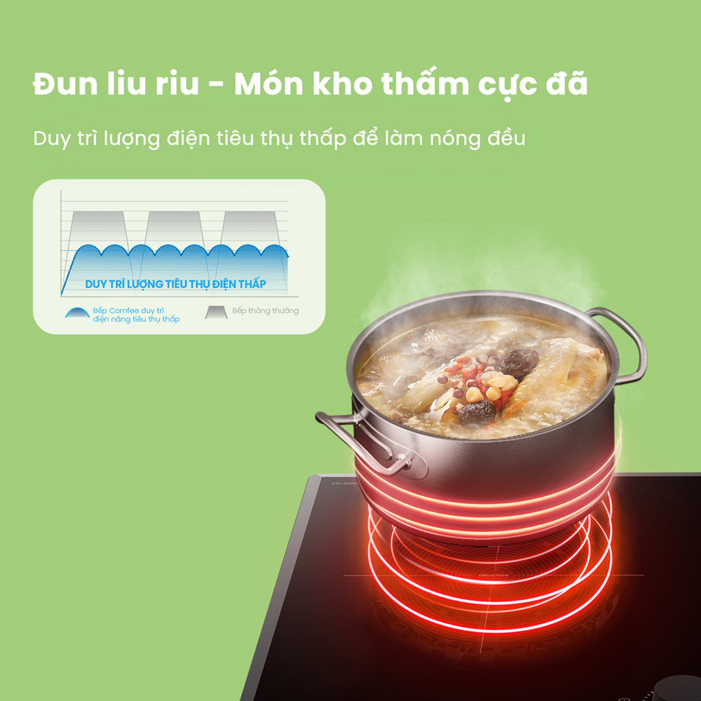 Tính năng đun liu riu bếp từ Comfee CIH-52DIU