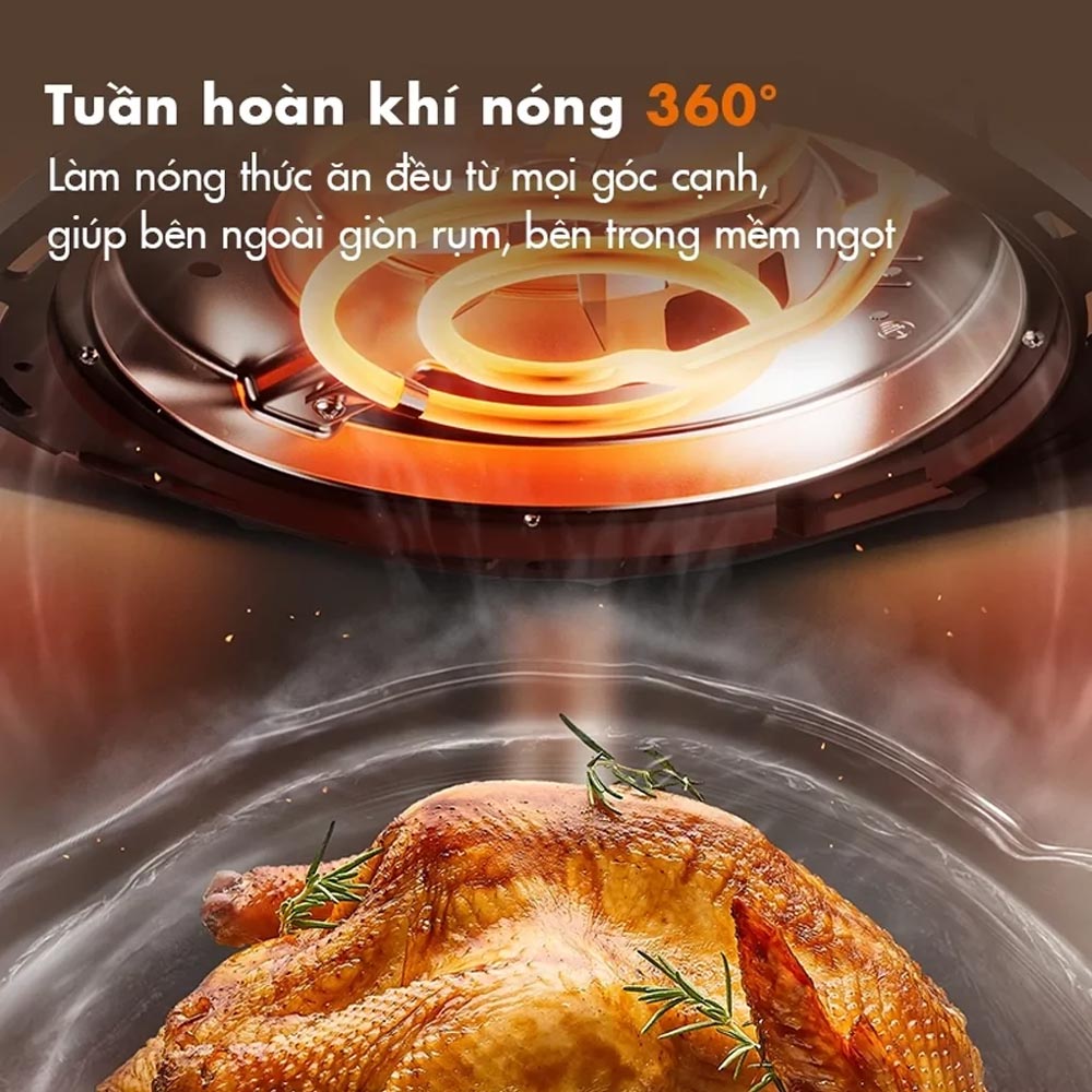 Tuần hoàn khí nóng 360 độ nồi chiên Gaabor