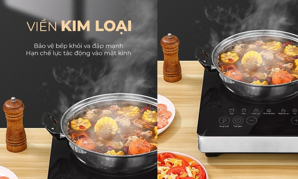 Viền bếp Bếp Điện Từ Magic A-52 kim loại