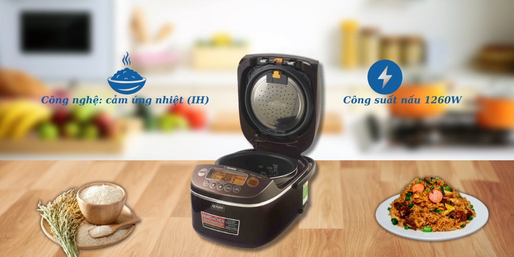 Zojirushi NP-BSQ18V-TA với công suất mạnh mẽ 1260W kết hợp công nghệ nấu cao tần