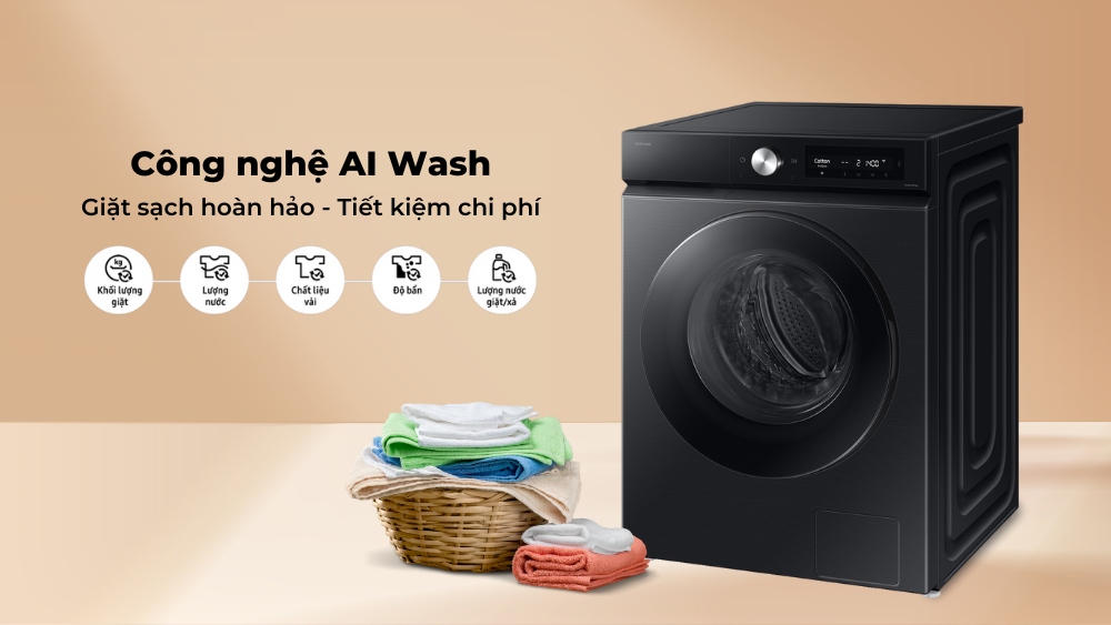 Công nghệ AI Wash giặt sạch quần áo tối ưu