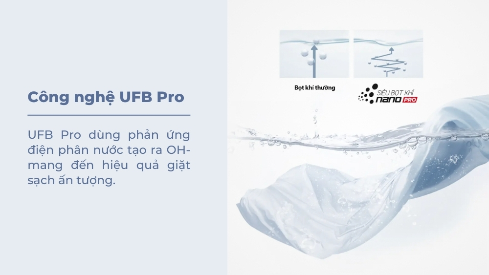 Công nghệ UFB Pro nâng cao hiệu quả giặt sạch