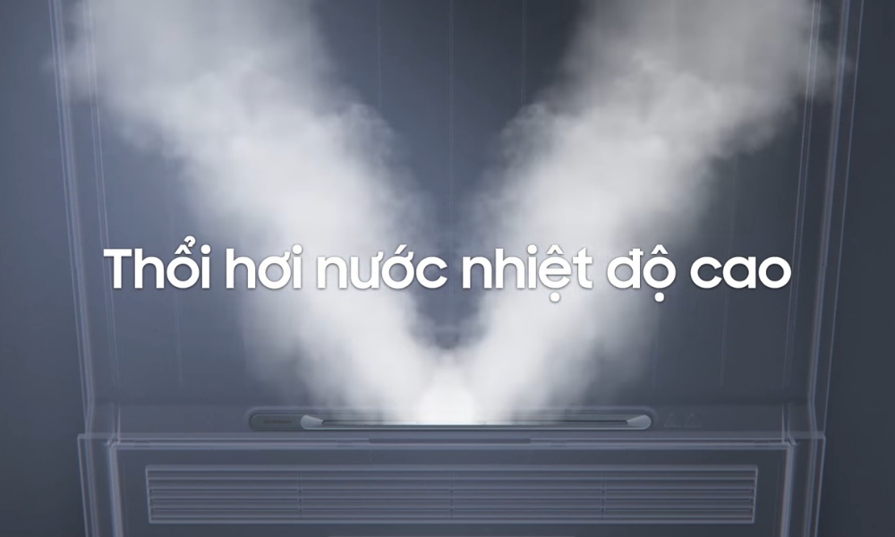Công nghệ hấp hơi nước Dual JetSteam trên Samsung Bespoke AirDresser DF18CB8600ERSV
