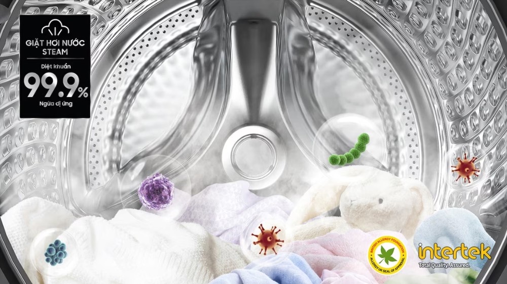 Công nghệ giặt hơi nước Hygiene Steam của Samsung WW10DB7U34GBSV