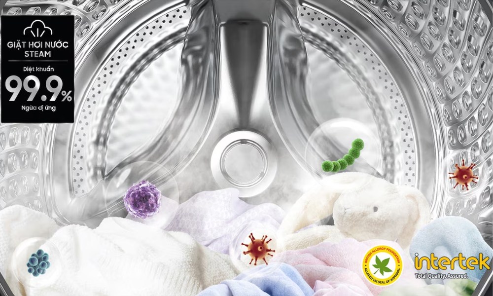 Công nghệ giặt hơi nước Hygiene Steam trên Máy Giặt Samsung WW10DG6U34LESV