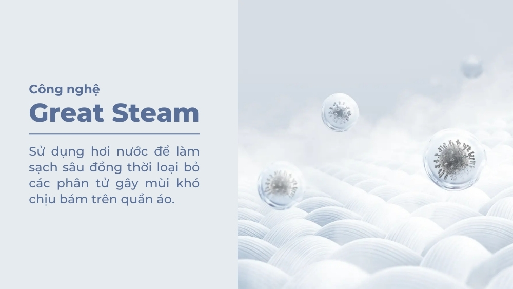 Công nghệ diệt khuẩn Great Steam bằng hơi nước