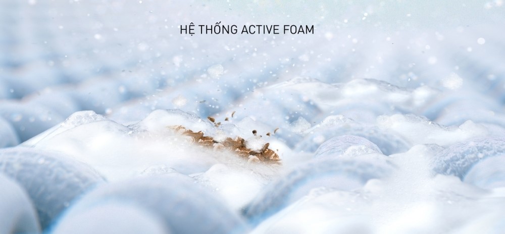 Hệ thống ActiveFoam tạo lớp bọt mịn trên máy giặt Panasonic NA-FD125V4BV