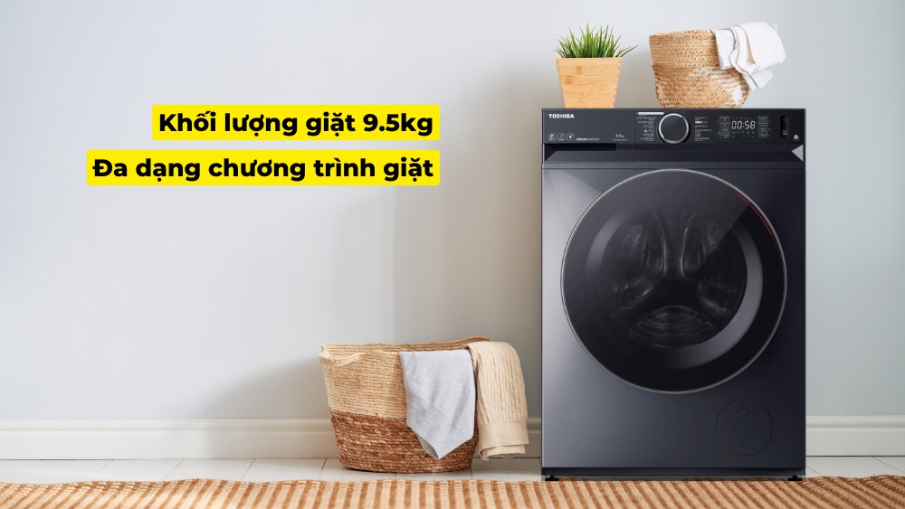 Máy sở hữu khối lượng giặt 9.5kg