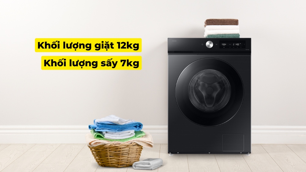 Máy sở hữu khối lượng giặt sấy lớn