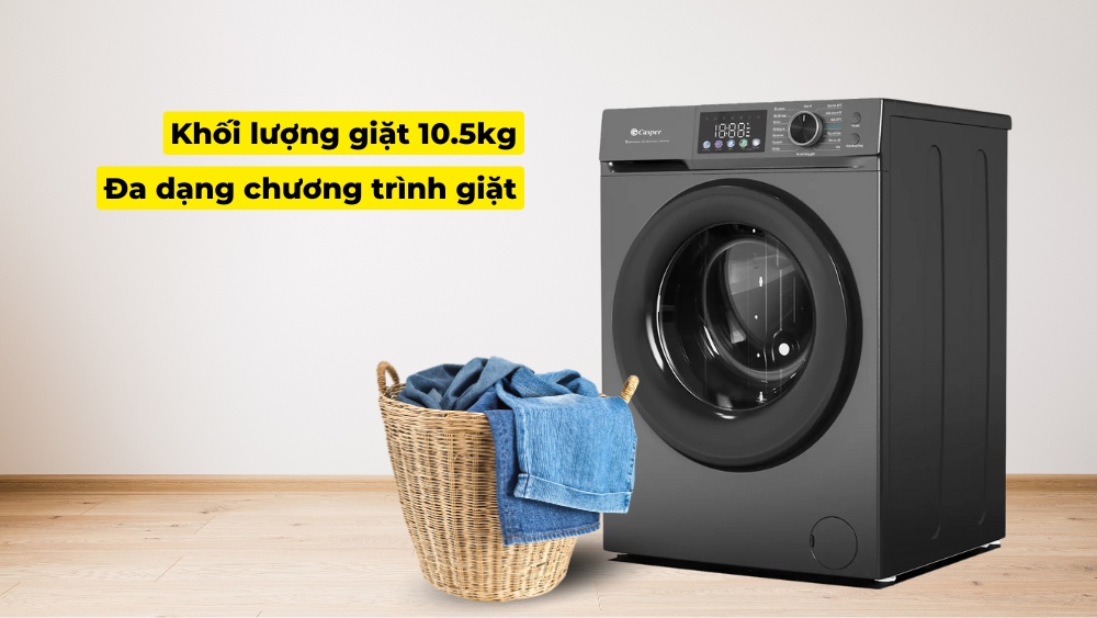 Máy sở hữu khối lượng giặt lên đến 10.5kg