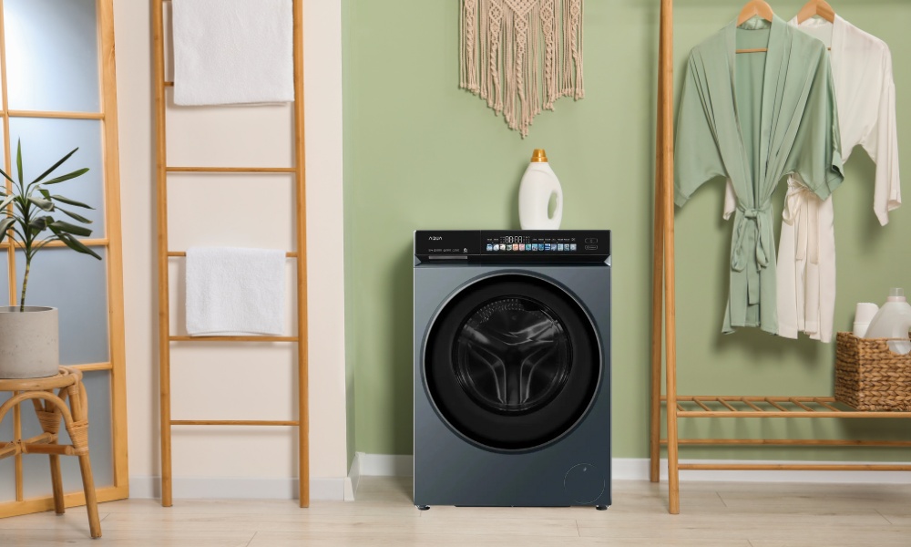 Máy Giặt Aqua AW10-BD4377U1L(GN) được thiết kế cửa ngang hiện đại