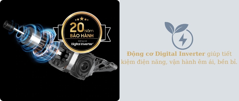 Máy Giặt Samsung WW10DG6U34LESV sử dụng động cơ Digital Inverter