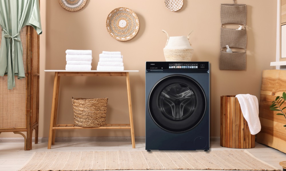 Máy giặt Aqua AW10-B4377U1L(GN) được thiết kế theo kiểu cửa ngang hiện đại