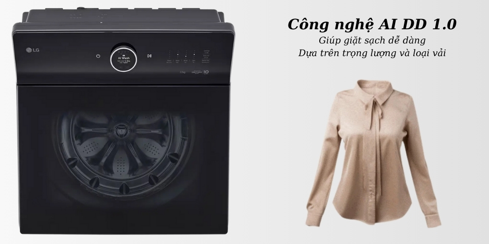 Công nghệ AI DD 1.0 trên máy giặt LG T2522AX7G