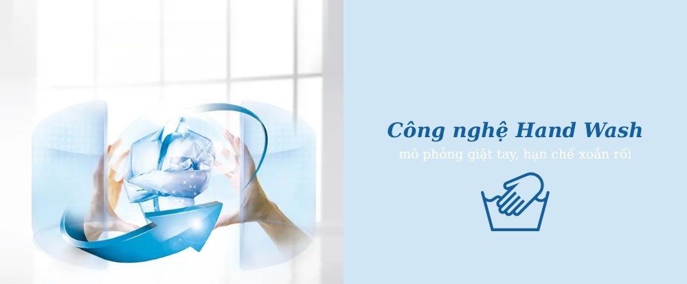 Công nghệ Hand Wash trên máy giặt Hisense WT105GE30