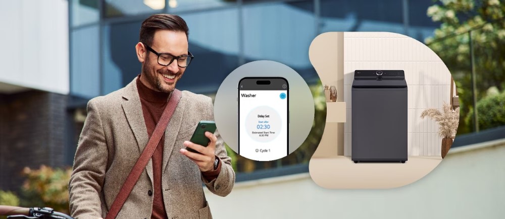 Điều khiển, vận hành từ xa với ThinQ™ trên máy giặt LG TX2725AT9G