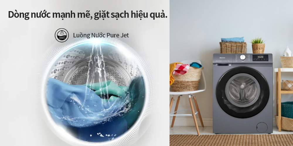 Hệ thống Pure Jet trên Máy Giặt Hisense WF105N1