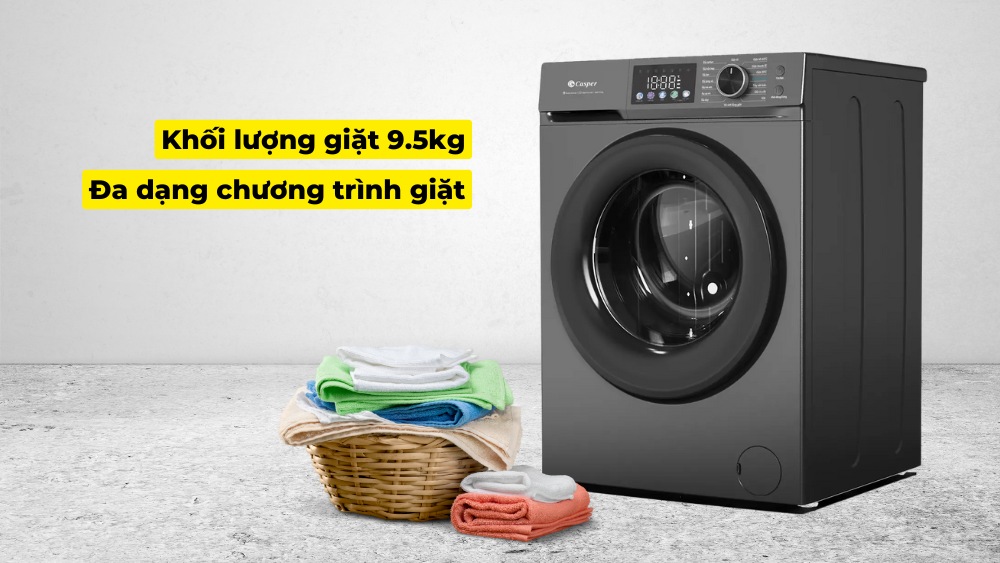 Máy sở hữu khối lượng giặt 9.5kg