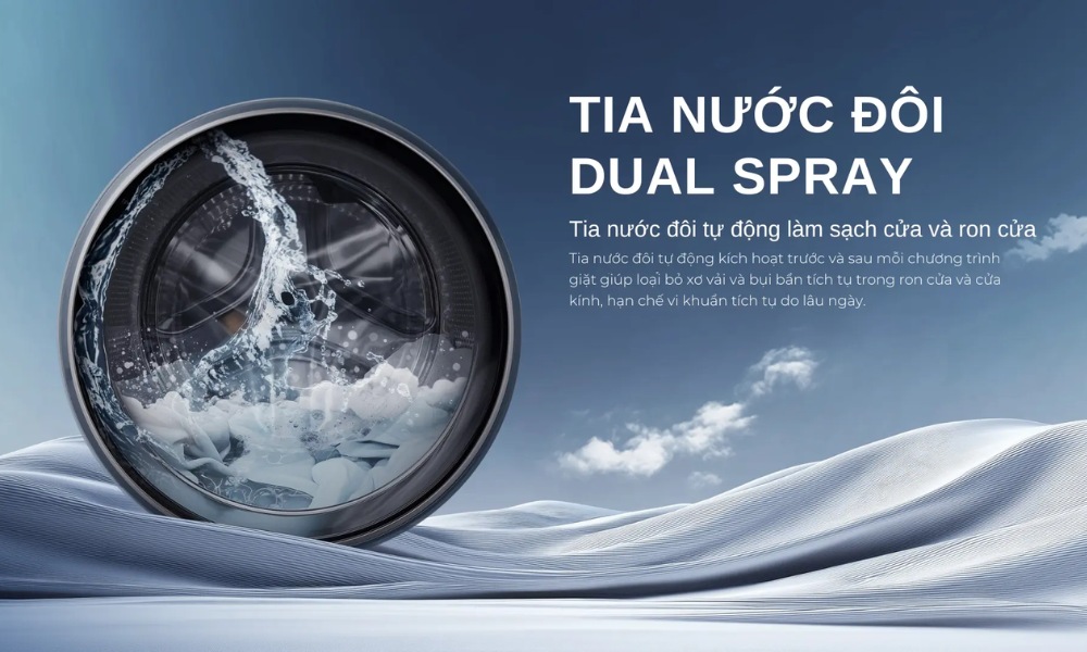 Máy giặt Aqua AW10-B4377U1L(GN) có tia nước đôi Dual Spray