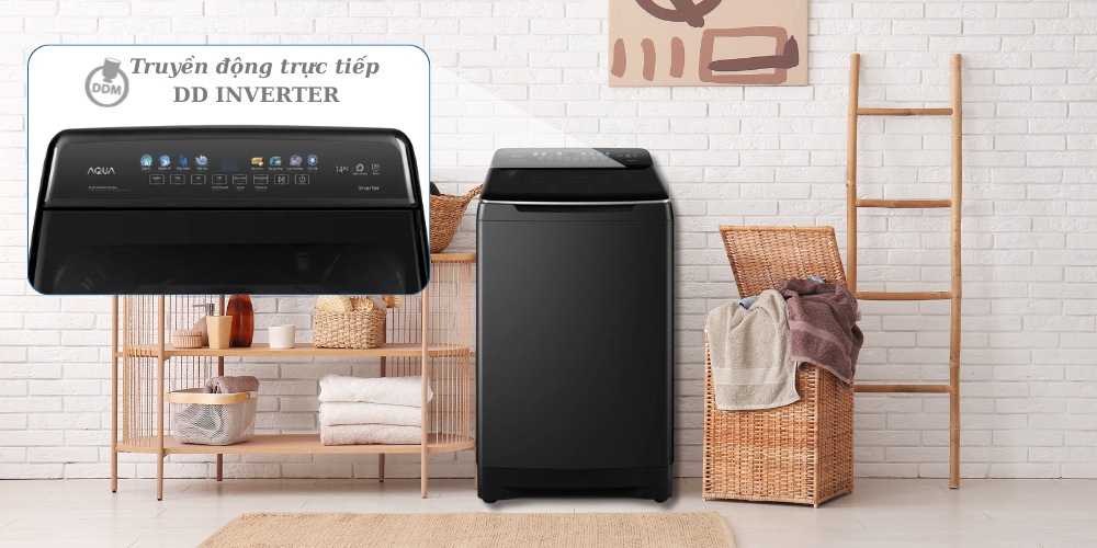 Máy Giặt Aqua AWM14-B2158L(B) tiết kiệm điện