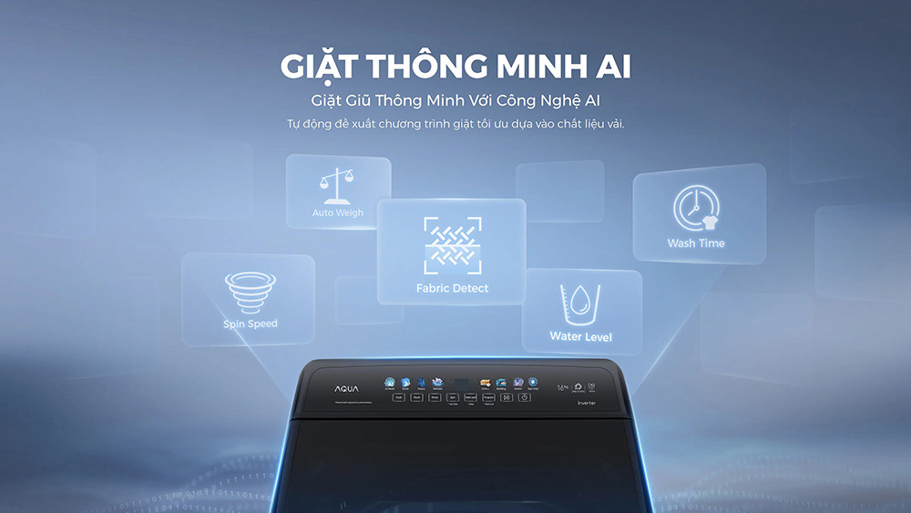 Máy Giặt Aqua AWM16-B2158L(B) giặt thông minh AI