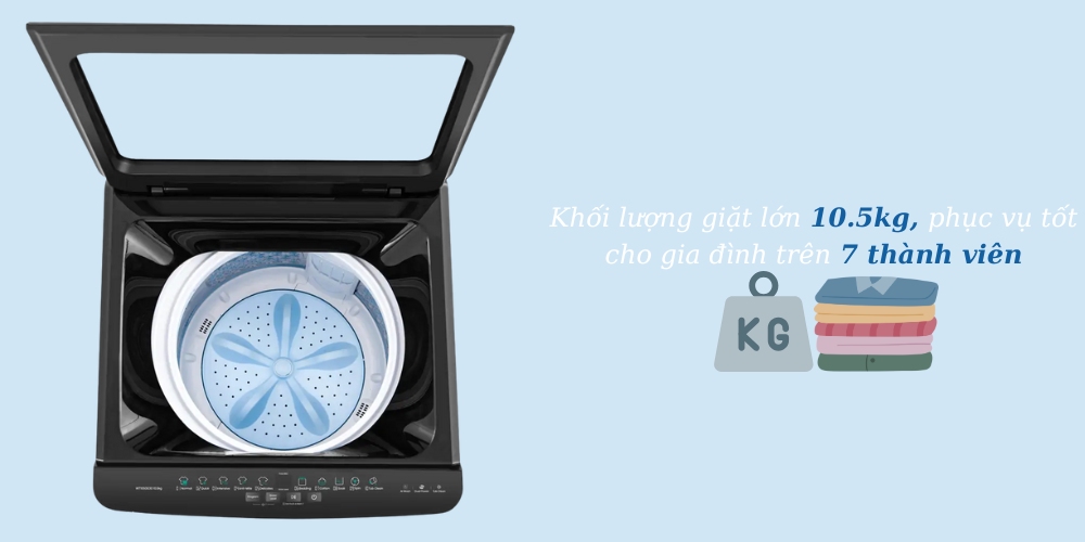 Máy Giặt Hisense 10.5 Kg WT105GE30 phù hợp cho gia đình đông người