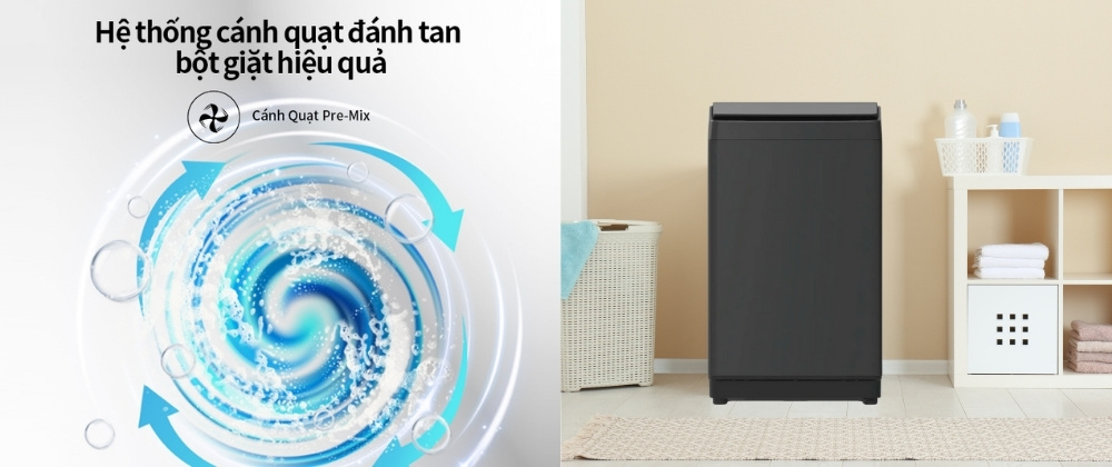 Máy Giặt Hisense Inverter 10.5 Kg WT105F50 hòa tan bột giặt hiệu quả