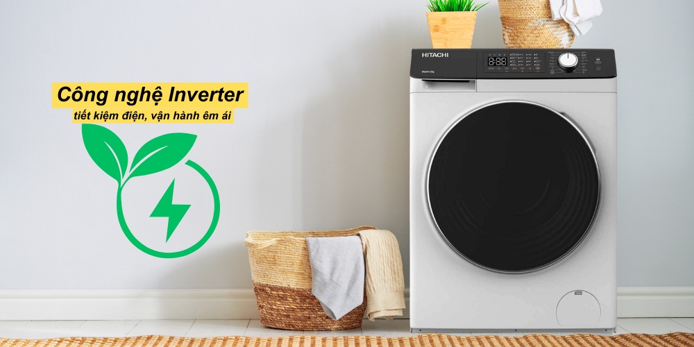 Máy Giặt Hitachi BD-954HVOW tiết kiệm điện, vận hành êm ái